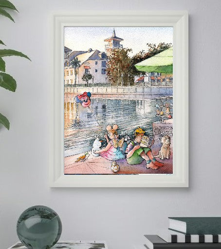 Childhood Moments in Celebration | Celebration Florida – Original Watercolor Art Print