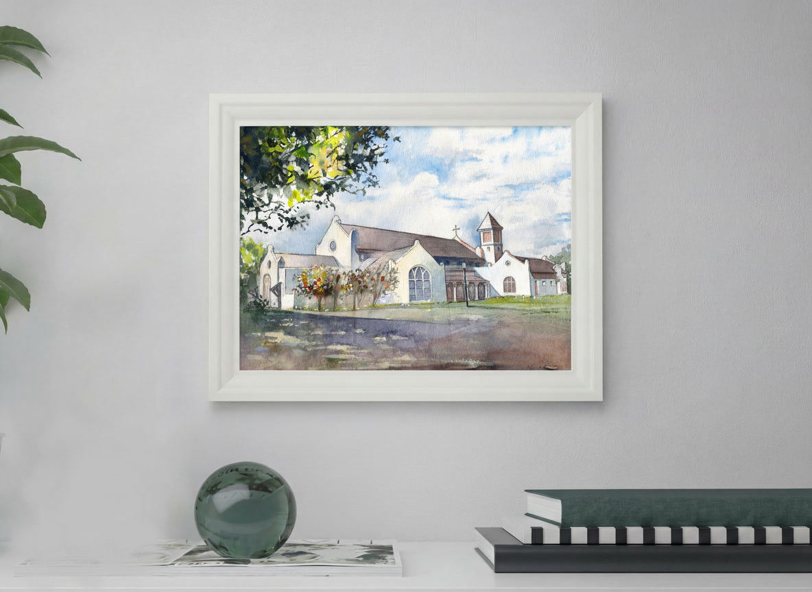 Catholic Church of Celebration, Florida – Original Watercolor Art Print