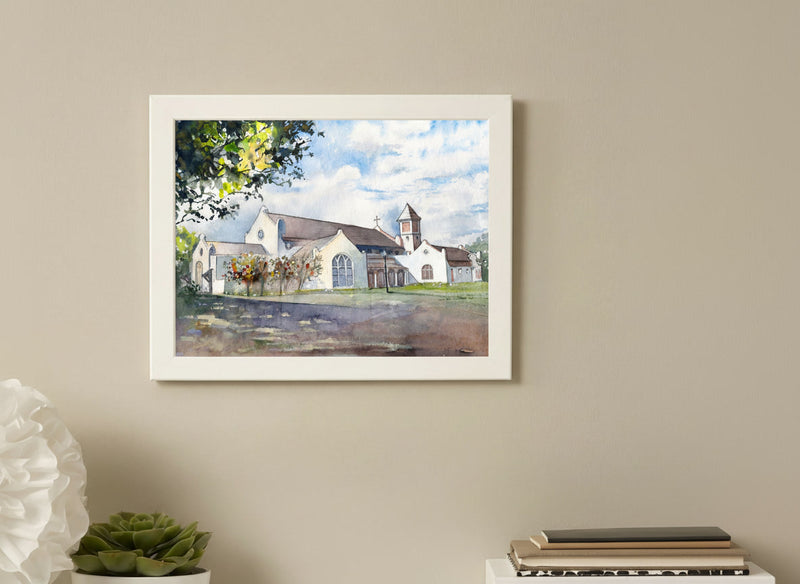 Catholic Church of Celebration, Florida – Original Watercolor Art Print