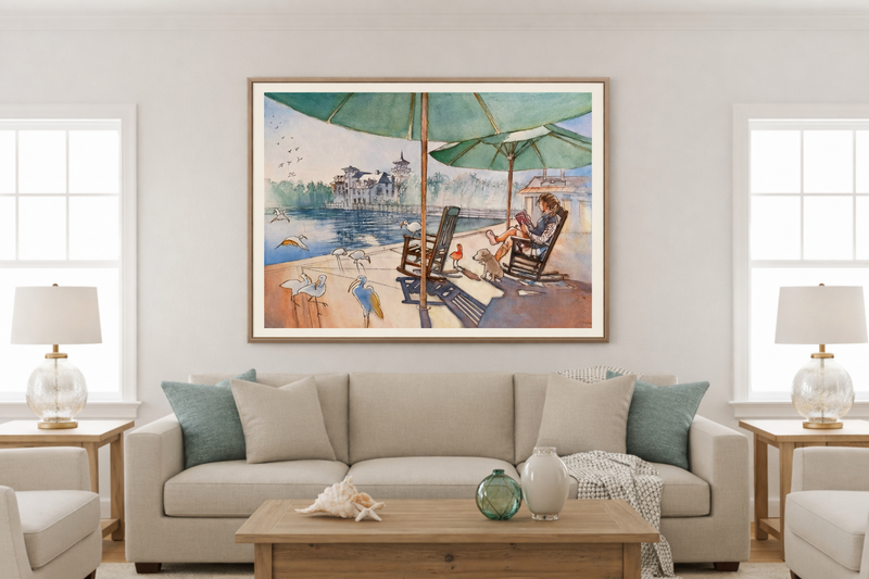 Quiet Morning in Celebration, Florida | Original Watercolor Art Print