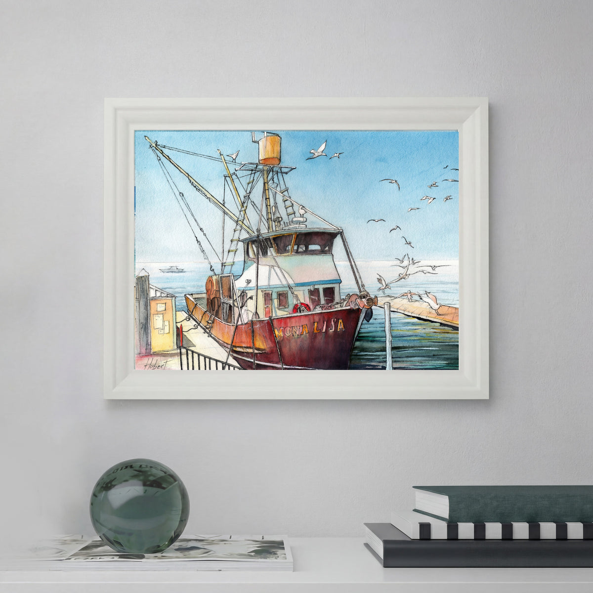 “Mona Lisa” Fishing Boat – Watercolor Art Print