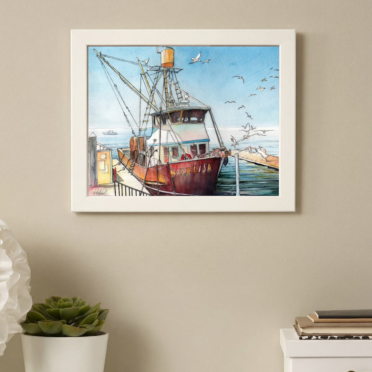 “Mona Lisa” Fishing Boat – Watercolor Art Print