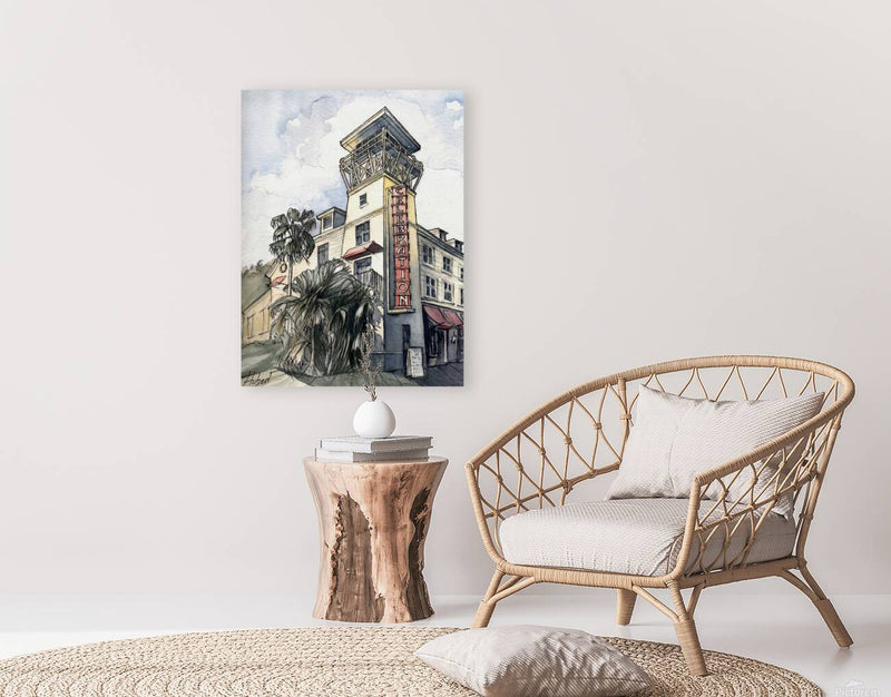 Celebration, Florida – Iconic Hotel Tower | Original Watercolor Art Print