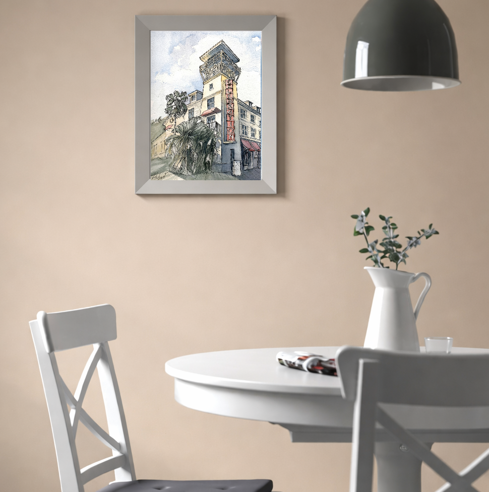Celebration, Florida – Iconic Hotel Tower | Original Watercolor Art Print
