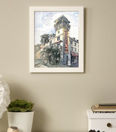 Celebration, Florida – Iconic Hotel Tower | Original Watercolor Art Print