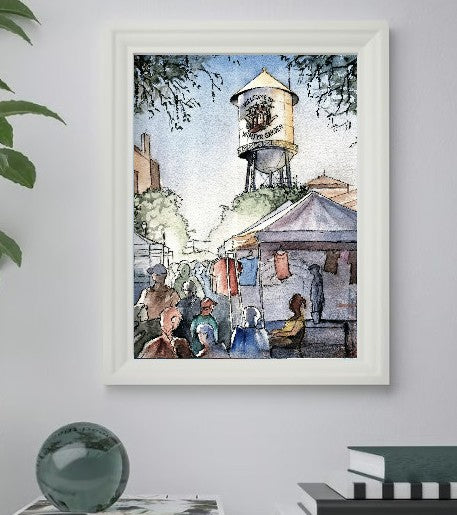 Winter Garden Farmer’s Market – Watercolor Art Print