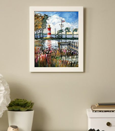 Mount Dora Lighthouse | Florida Watercolor Art Print