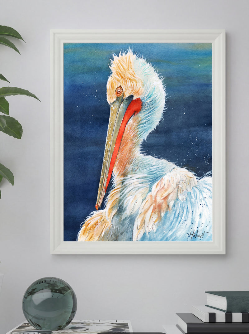 Florida Pelican – Coastal Watercolor Art Print