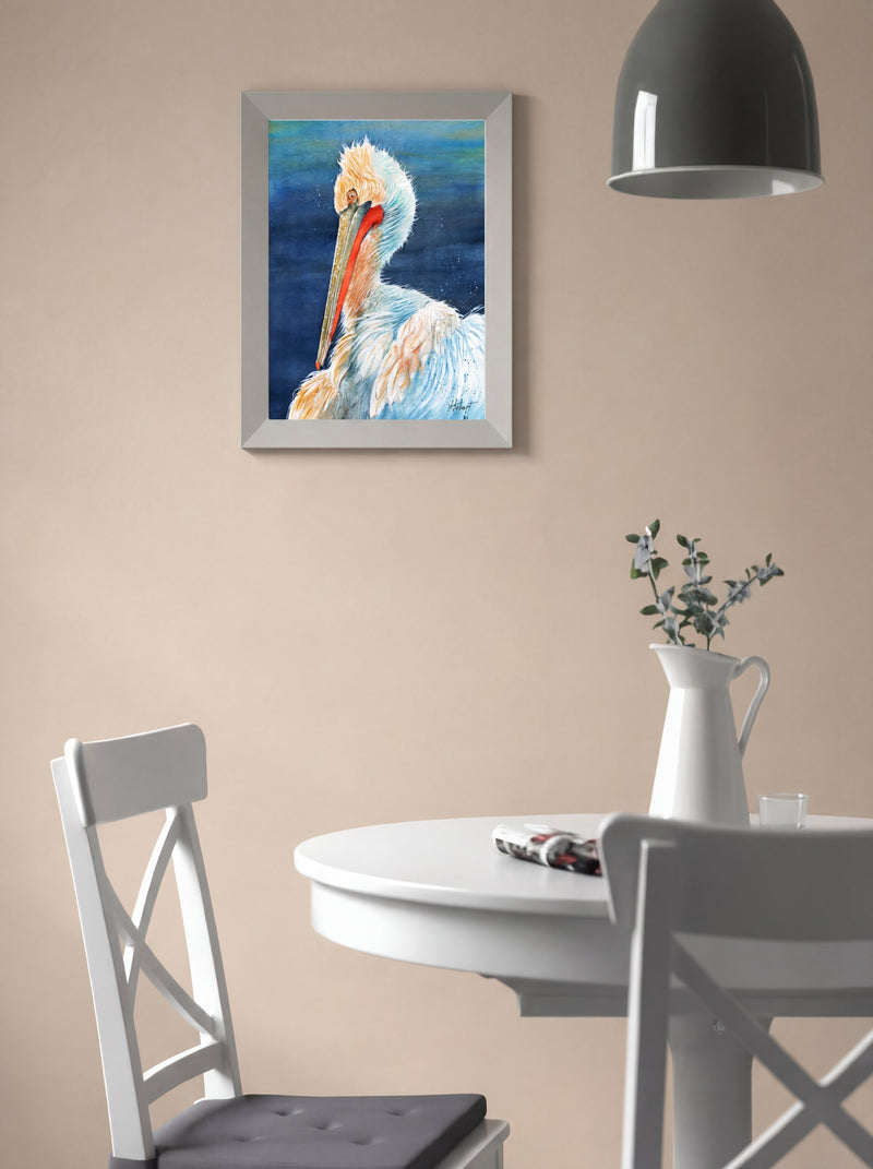 Florida Pelican – Coastal Watercolor Art Print