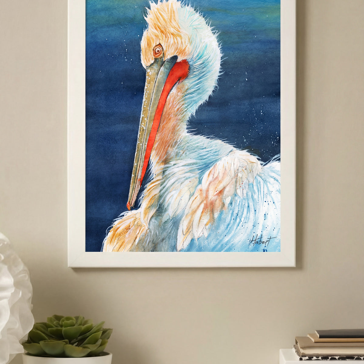 Florida Pelican – Coastal Watercolor Art Print