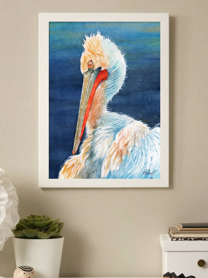 Florida Pelican – Coastal Watercolor Art Print