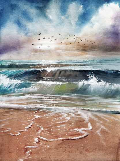 Seascape Serenity – Original Watercolor Print