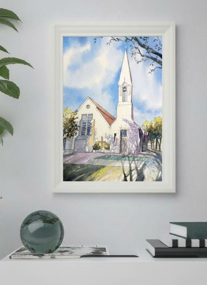 Presbyterian Church of Celebration, Florida – Original Watercolor Painting