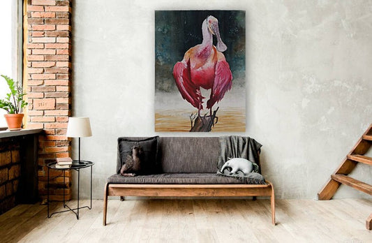 Roseate Spoonbill Portrait – Watercolor Art Print