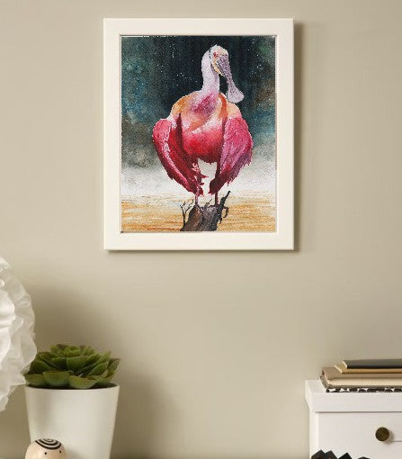 Roseate Spoonbill Portrait – Watercolor Art Print