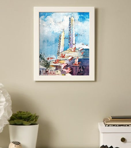 Celebration, Florida – Flight of Ibises | Original Watercolor Art Print