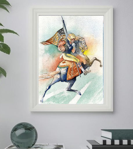 UCF Knights “Charge On” | Original Watercolor Art Print