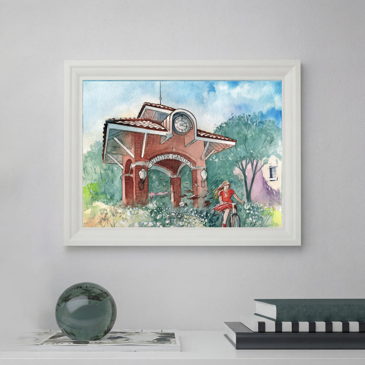 Spring Ride in Winter Garden | Watercolor Art Print