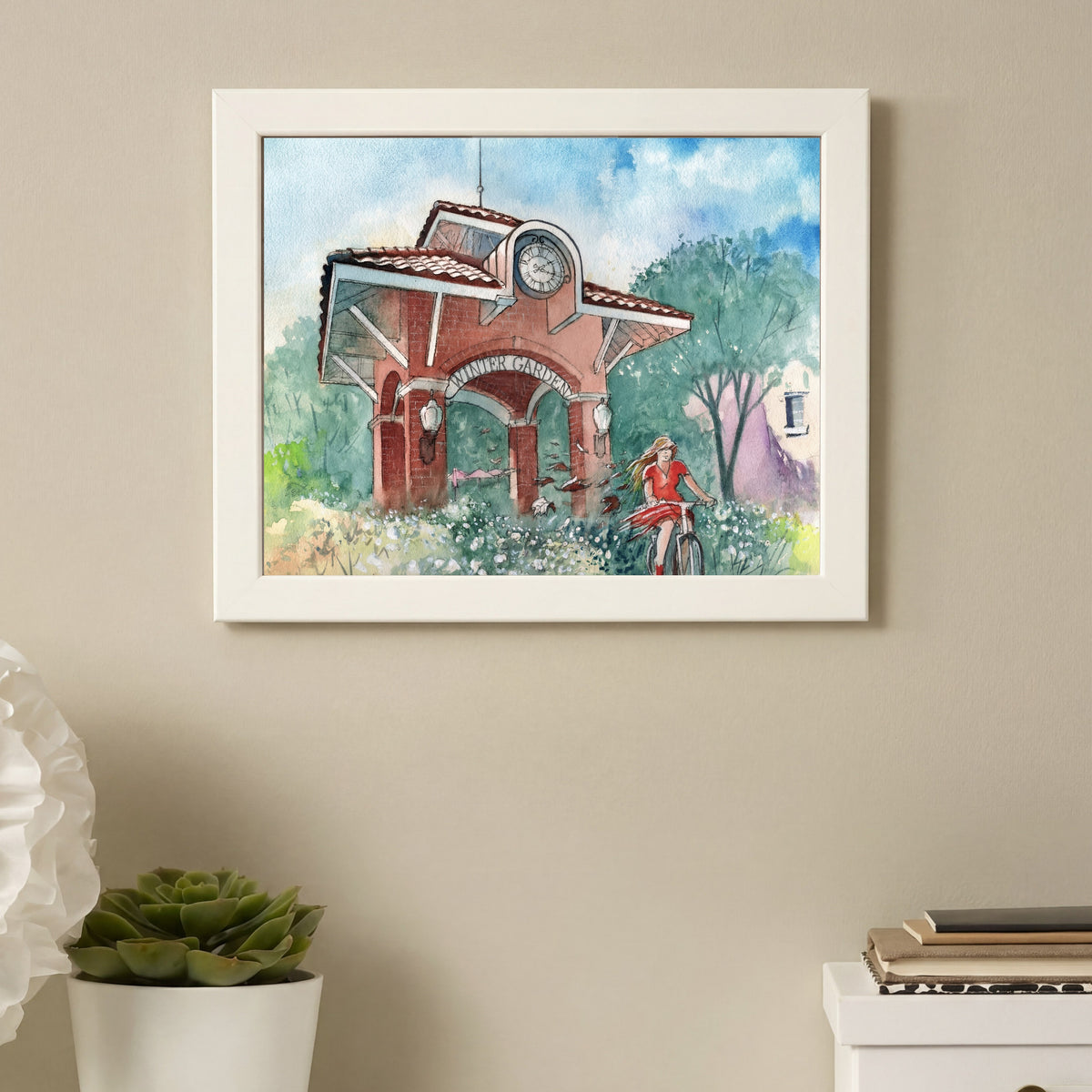 Spring Ride in Winter Garden | Watercolor Art Print