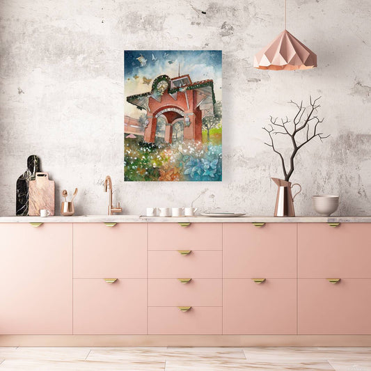 Butterflies Over Winter Garden | Watercolor Art Print