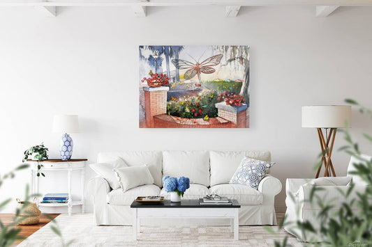 Butterfly Sculpture, Winter Garden Florida – Original Watercolor Print