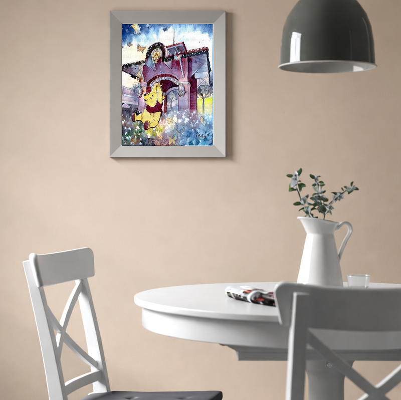 Winter Garden Joy – Whimsical Watercolor Inspired by a Florida Landmark