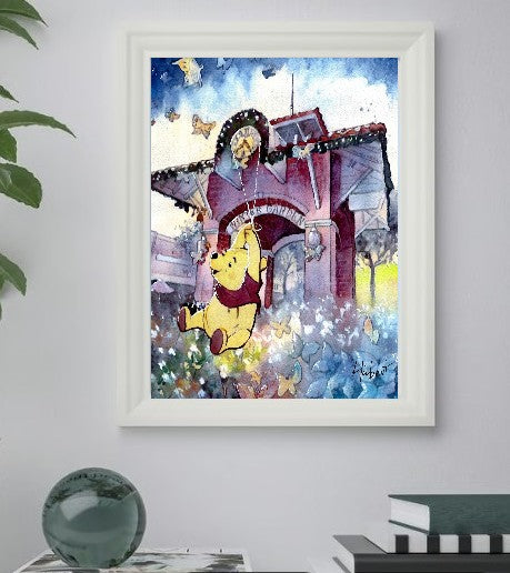 Winter Garden Joy – Whimsical Watercolor Inspired by a Florida Landmark