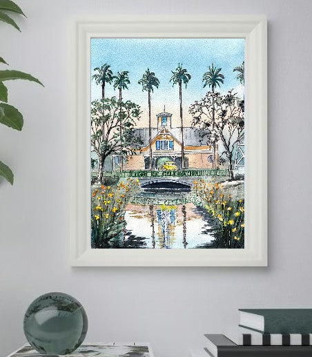 Town of Celebration Waterstreet | Celebration Florida – Original Watercolor Art Print
