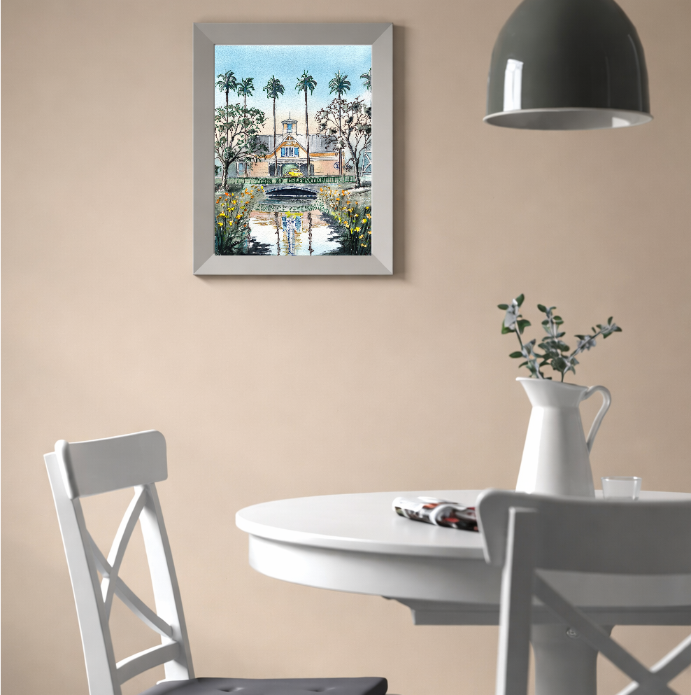 Town of Celebration Waterstreet | Celebration Florida – Original Watercolor Art Print
