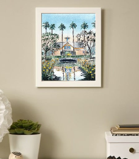 Town of Celebration Waterstreet | Celebration Florida – Original Watercolor Art Print